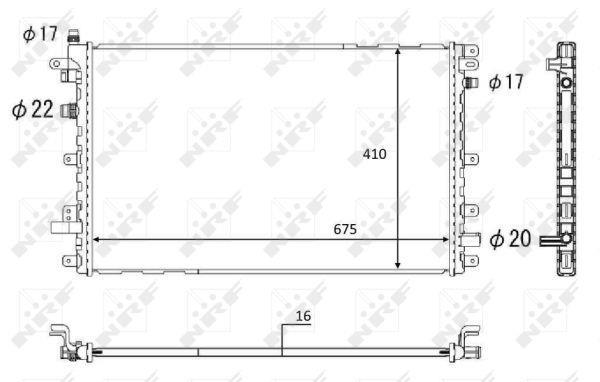 Radiateur moteur (Radiateur de refroidissement) NRF B.V. 58569
