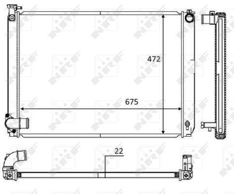 Radiador, refrigeración del motor NRF B.V. ref. 58604