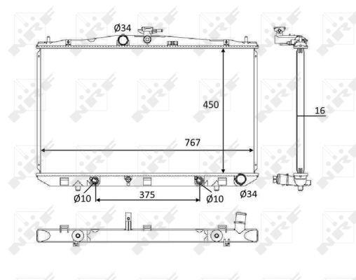 Radiateur moteur (Radiateur de refroidissement) NRF B.V. 58610