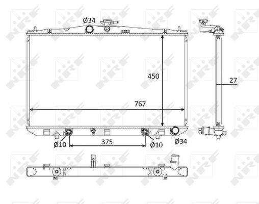Radiateur moteur (Radiateur de refroidissement) NRF B.V. 58611