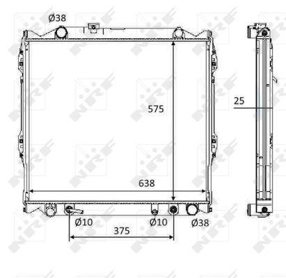 Radiador, refrigeración del motor NRF B.V. ref. 58648