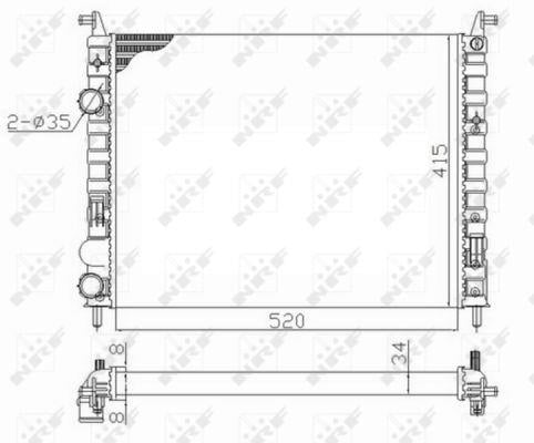 Radiador, refrigeración del motor NRF B.V. ref. 58656