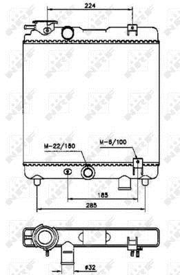 Radiador, refrigeración del motor NRF B.V. ref. 58659