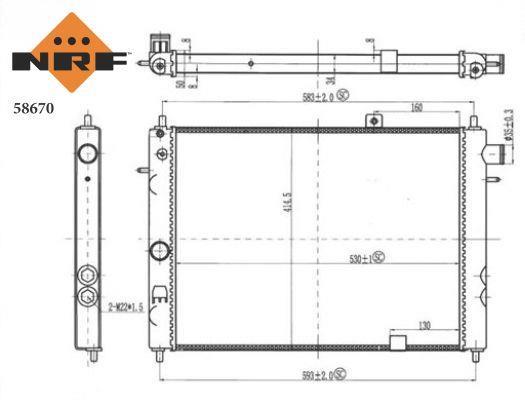 Radiador, refrigeración del motor NRF B.V. ref. 58670