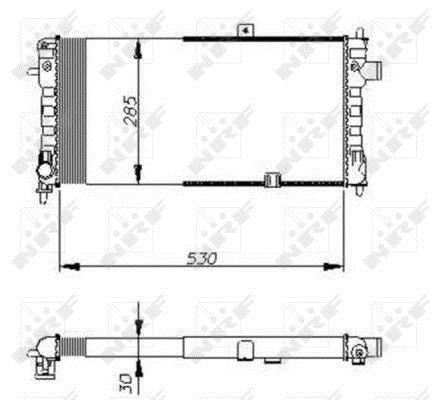 Radiador, refrigeración del motor NRF B.V. ref. 58675