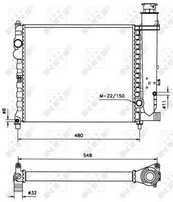 Radiador, refrigeración del motor NRF B.V. ref. 58678