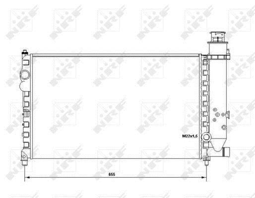 Radiador, refrigeración del motor NRF B.V. ref. 58683