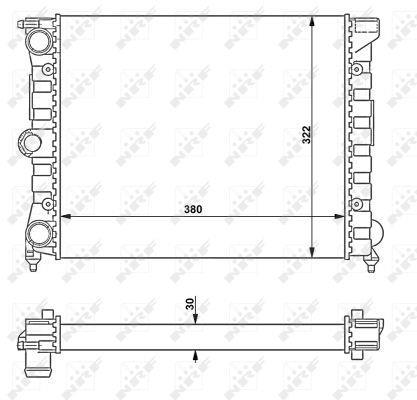 Radiador, refrigeración del motor NRF B.V. ref. 58696