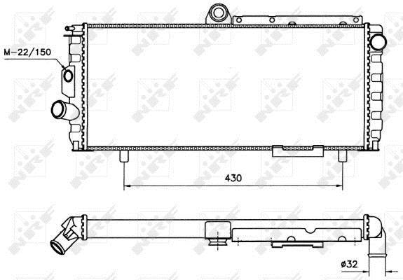 Radiador, refrigeración del motor NRF B.V. ref. 58701