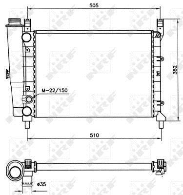 Radiador, refrigeración del motor NRF B.V. ref. 58705