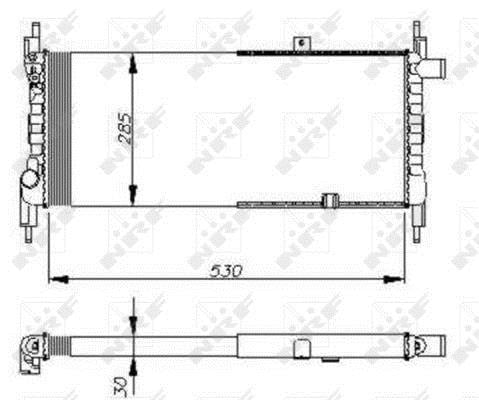 Radiador, refrigeración del motor NRF B.V. ref. 58711