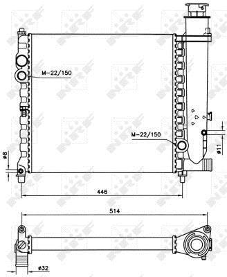 Radiador, refrigeración del motor NRF B.V. ref. 58714