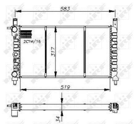 Radiador, refrigeración del motor NRF B.V. ref. 58732