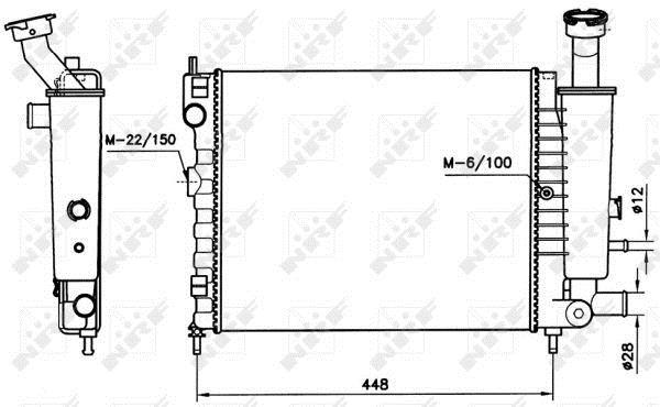 Radiador, refrigeración del motor NRF B.V. ref. 58736