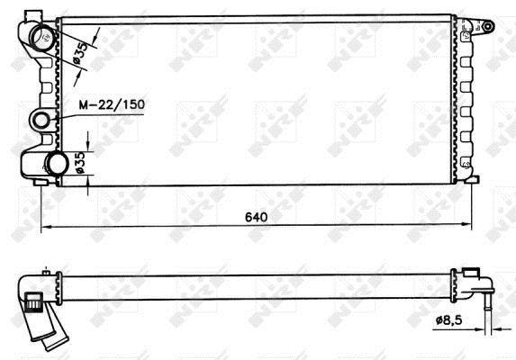 Radiador, refrigeración del motor NRF B.V. ref. 58742