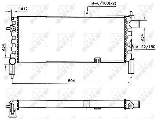 Radiador, refrigeración del motor NRF B.V. ref. 58759