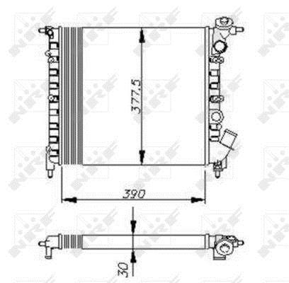 Radiador, refrigeración del motor NRF B.V. ref. 58771