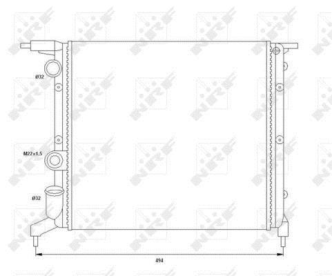 Radiador, refrigeración del motor NRF B.V. ref. 58785