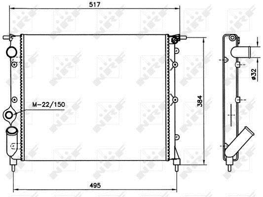 Radiateur moteur (Radiateur de refroidissement) NRF B.V. 58786