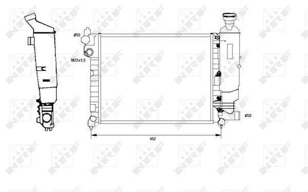 Radiador, refrigeración del motor NRF B.V. ref. 58807