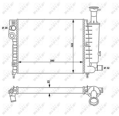 Radiador, refrigeración del motor NRF B.V. ref. 58814