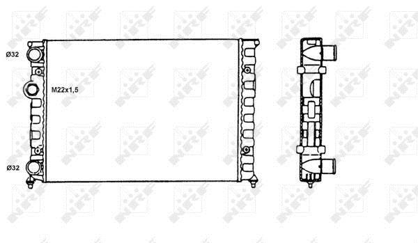 Radiador, refrigeración del motor NRF B.V. ref. 58819