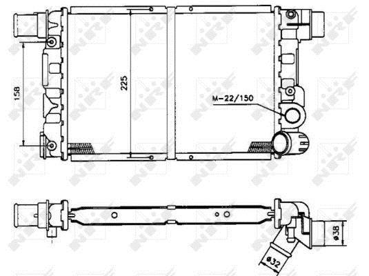 Radiador, refrigeración del motor NRF B.V. ref. 58844