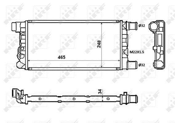 Radiador, refrigeración del motor NRF B.V. ref. 58845