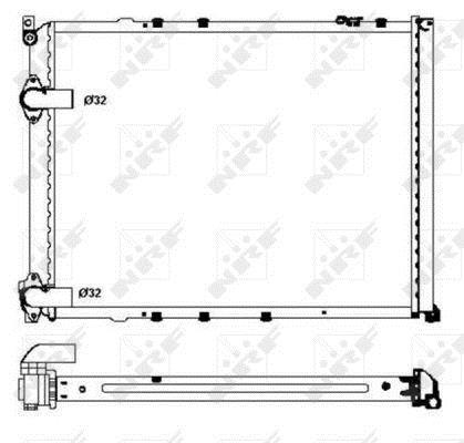 Radiador, refrigeración del motor NRF B.V. ref. 58848