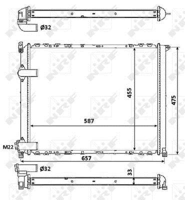 Radiador, refrigeración del motor NRF B.V. ref. 58849