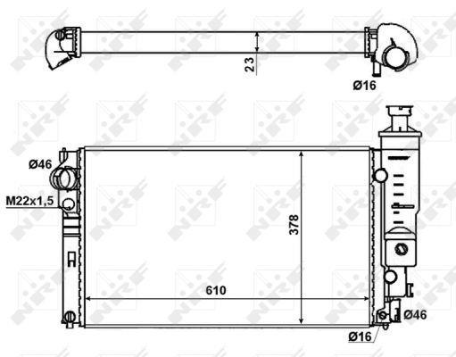Radiador, refrigeración del motor NRF B.V. ref. 58889