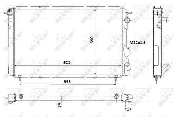 Radiateur moteur (Radiateur de refroidissement) NRF B.V. ref. 58901