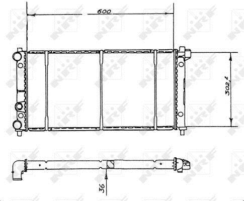 Radiador, refrigeración del motor NRF B.V. ref. 58904