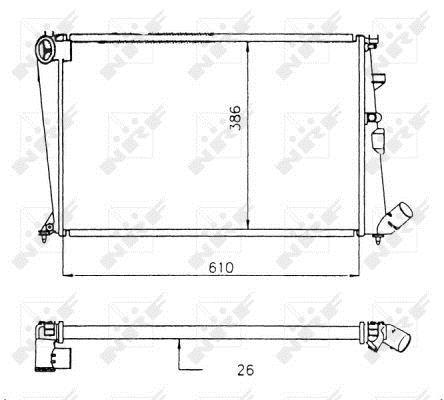 Radiador, refrigeración del motor NRF B.V. ref. 58914