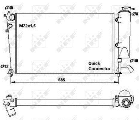 Radiador, refrigeración del motor NRF B.V. ref. 58923
