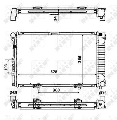 Radiador, refrigeración del motor NRF B.V. ref. 58925