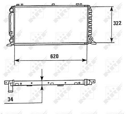Radiateur moteur (Radiateur de refroidissement) NRF B.V. 58928
