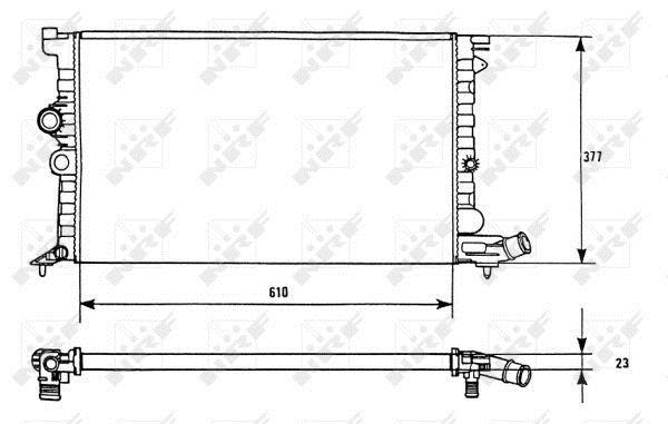 Radiador, refrigeración del motor NRF B.V. ref. 58946
