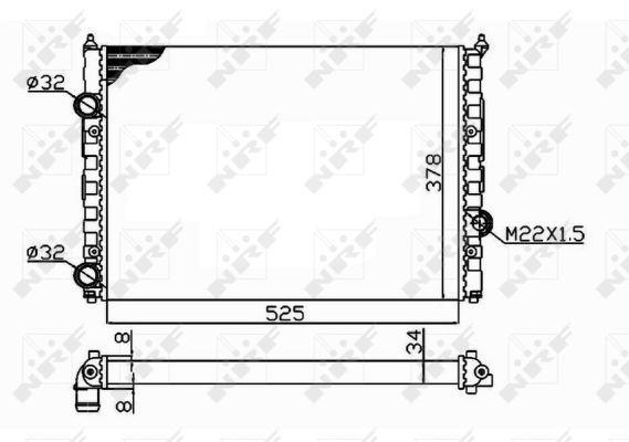 Radiador, refrigeración del motor NRF B.V. ref. 58947