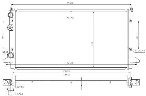 Radiateur moteur (Radiateur de refroidissement) NRF B.V. ref. 58950