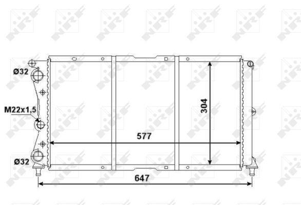 Radiador, refrigeración del motor NRF B.V. ref. 58955