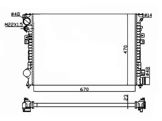 Radiador, refrigeración del motor NRF B.V. ref. 58958A