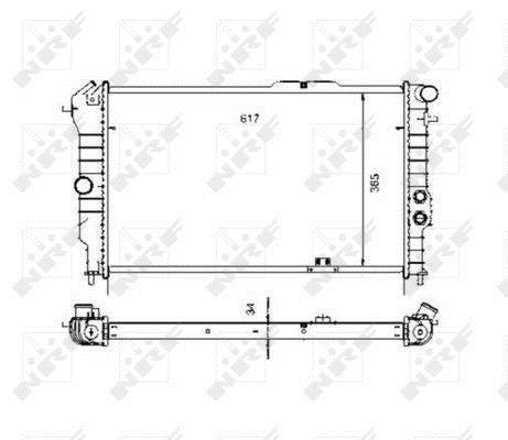 Radiador, refrigeración del motor NRF B.V. ref. 58972