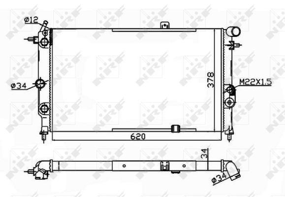 Radiateur moteur (Radiateur de refroidissement) NRF B.V. 58973A