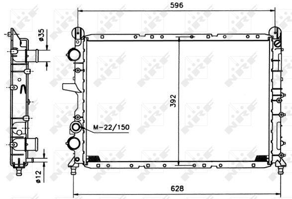 Radiador, refrigeración del motor NRF B.V. ref. 58995