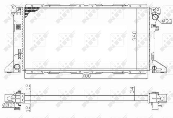 Radiador, refrigeración del motor NRF B.V. ref. 59013