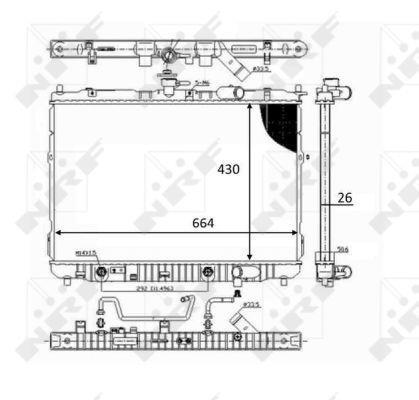 Radiador, refrigeración del motor NRF B.V. ref. 59043