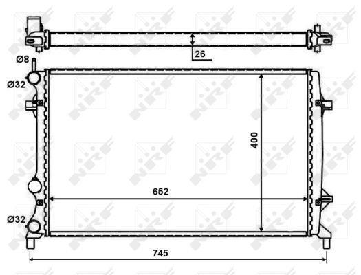 Radiador, refrigeración del motor NRF B.V. ref. 59057