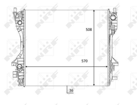 Radiador, refrigeración del motor NRF B.V. ref. 59060