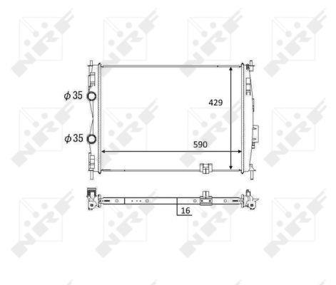 Radiador, refrigeración del motor NRF B.V. ref. 59061